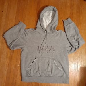 Hugo Boss gray hoodie sweatshirt mens hooded top s m